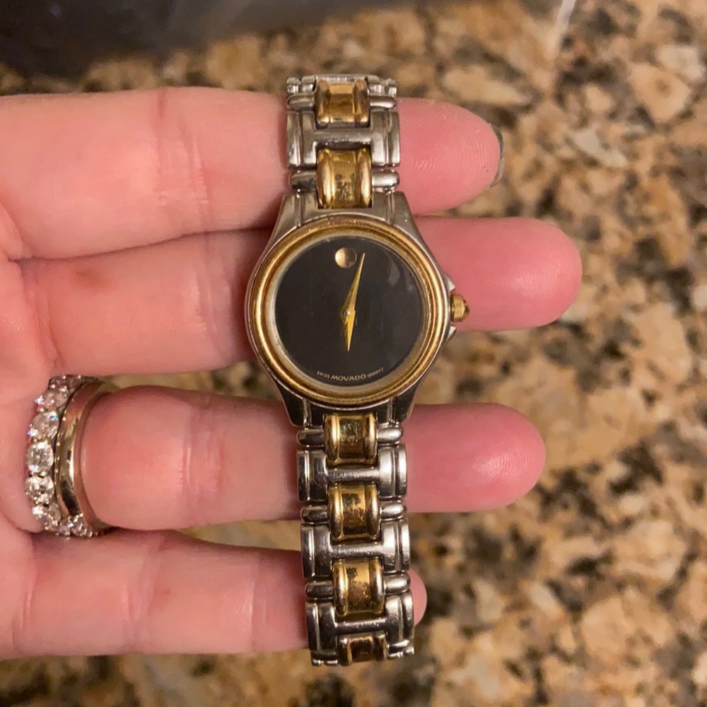 Authentic Movado silver and gold watch